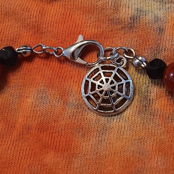 Handmade Spider Skull Carnelian Jewelry Set - Picture 7 of 8